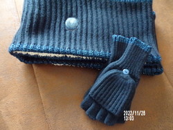 Superdry navy scarf and gloves