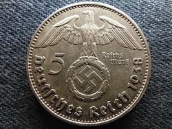 Németország Horogkeresztes .900 ezüst 5 birodalmi márka 1938 J (id68609)