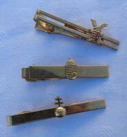 Gold-plated Hungarian coat of arms and country apple tie pin - tie clip set of 3