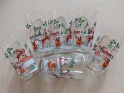 6 Christmas glass glasses