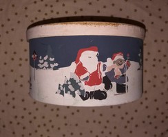Retro hand painted Christmas pattern cardboard box