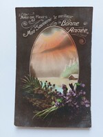 Old postcard postcard landscape violet
