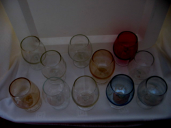 Assorted colorful cognac glasses set of 10 pieces