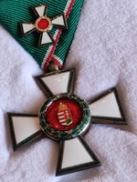 1991. 'Middle cross of the Order of Merit of the Hungarian Republic, civilian section enamelled, gilded 1991.
