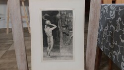(K) Rare Sascha Schneider Woodcut Print by J. J. Weber