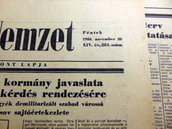 1958 November 28 / Hungarian nation / for birthday :-) newspaper!? No.: 24439