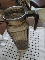 Retro smoke-colored glass jug, container