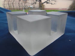 Svéd kosta  savmaratott tömör kristály üvegből készült csodálatosan kidolgozott mécses tartó k 1 kg