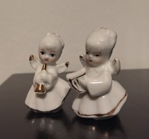 Porcelán, hangszereken játszó angyalkák/angyalok/figurák