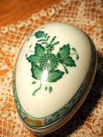 Zöld Apponyi-mintás herendi porcelántojás