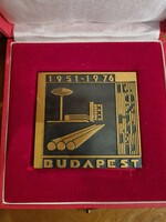 Közműép Budapest bronz építészeti emlékplakett