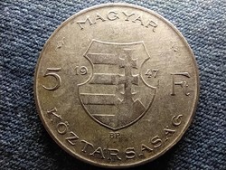 Kossuth Lajos .500 ezüst 5 Forint 1947 BP (id68663)