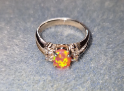 Opál drágaköves/ sterling ezüst gyűrű, 925  - új 56 mèret