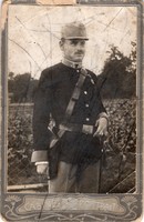 Katona portré, egyenruha, 1911 M honvéd övcsat, 11x17 cm, nem a legszebb sajnos