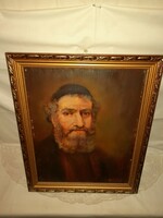 1,-Ft Kiállított galériás Rabbi festmény