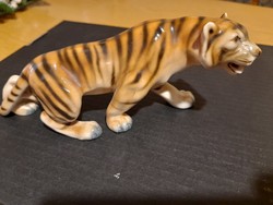 KARÁCSONYI VÁSÁR!!  Kézzel festett, Royal Dux tigris
