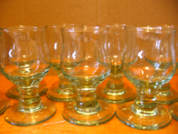 Retro Holmegaard Danish, Scandinavian green crystal glass brandy, liqueur set 2x6