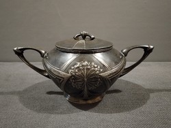 Art Nouveau marked silver-plated pewter sugar bowl