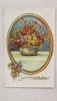 Régi képeslap 1942 virágcsokros levelezőlap