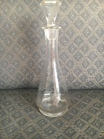 Grape pattern, engraved and engraved glass butelia with blown glass stopper