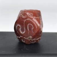 Antique Chinese Hand Carved Agate Stone Dzi Bead Tibet China