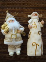 Christmas decoration golden santa claus snowman 2 pcs