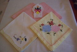 4 Pcs. Brand new - (2 pcs. Embroidered + 2 pcs. Damask)- napkins...Embroidered bookmark as a gift.