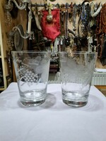 2 old polished glass vases
