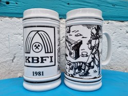 KBFI 1981 Hollóházi bányász korsó söröskorsó pár