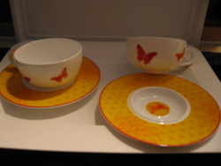 Ppd butterfly coffee, tea set in pairs