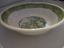 English fine ware green scene with bridge garnished bowl