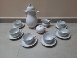 Fehér Herendi porcelán teáskészlet, teás készlet