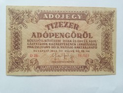 10000 ADÓPENGŐ 1946. május 28. - bankjegy