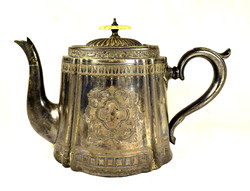 XIX. Sz. Vege antique engraved English pewter pot - teapot