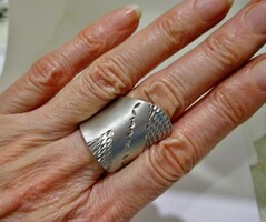 Gyönyörű régi magyar kézműves nagy ezüstgyűrű