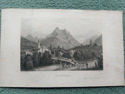 Stubaital in Tirol. Eredeti acelmetszet ca.1846