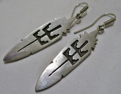 Beautiful handcrafted long silver earrings