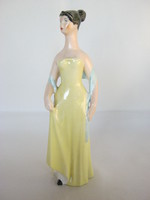Drasche Kőbányai porcelán nő sárga ruhás lány