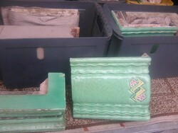 Stunning turquoise Art Deco Austrian tile stove attributed to M. Powolny