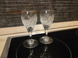 2 crystal brandy glasses