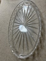 Ajka crystal, heavy oval-shaped stained glass bowl, tray/tray