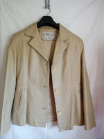 38-40 butter beige elegant leather jacket leather jacket