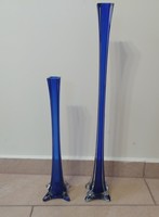 Blue, blown glass vases (2 pcs)