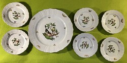Herend rothschild pattern cake set of 7 pieces - 6 cake plates with a tray