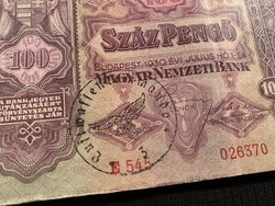 *** 1930-as 100 pengő LUFTWAFFE COMMANDO bélyegzővel  ***