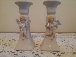 Pair of Christmas candle holders