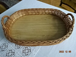 Cane tray with ears, size: 51.5 x 34.5 x 7.5 cm. He has!