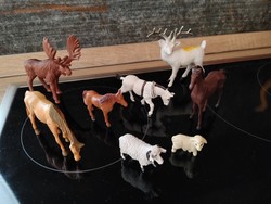 Toy plastic forest and domestic animals