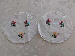 Old Kalocsa embroidered small tablecloth 2 pcs