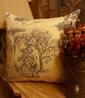 New! Toile de jouy, scenic decorative cushion cover 45x45 cm